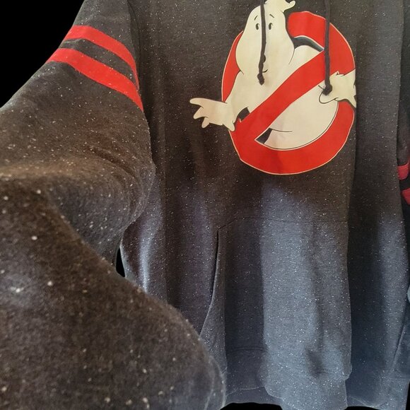 Ghostbusters Logo Hoodie With Red Sleeve Stripes 2XL - Picture 3 of 11